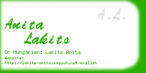 anita lakits business card